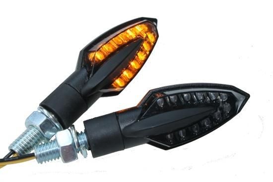 Motorrad LED Mini-Blinker Vinci schwarz getönt - 4er Set