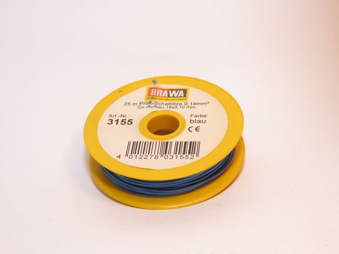 Brawa 3155 Blau Profi Schaltlitze-Kabel 0,14mm²  25 Meter 