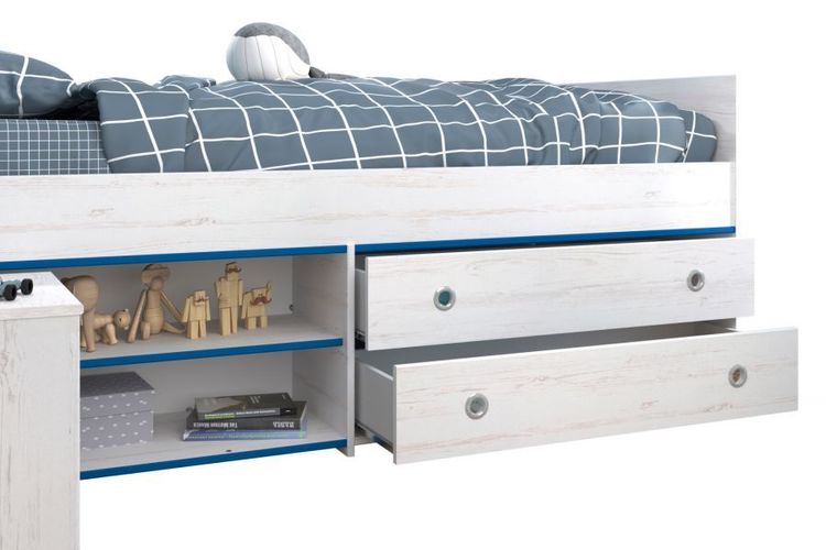 Kinderzimmer Jugend Möbel Set Stauraum weiß Kleiderschrank bei Smoozy Parisot Bett 90x200 kaufen