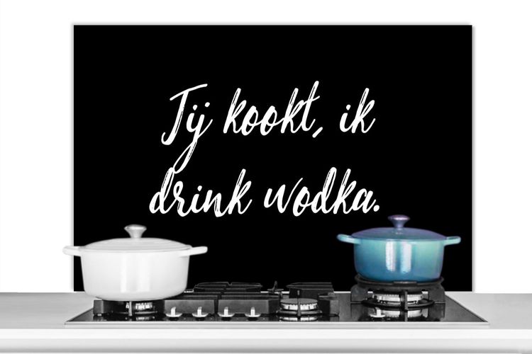 Spritzschutz Küchenrückwand 100x65 cm Zitate Wodka Alkohol