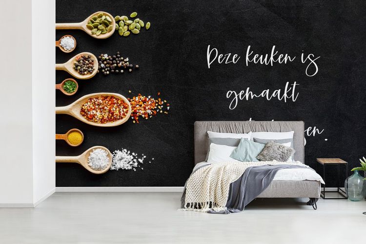 Tapete Fototapete 400x240 cm Zitate Sprichwörter Küche Diese
