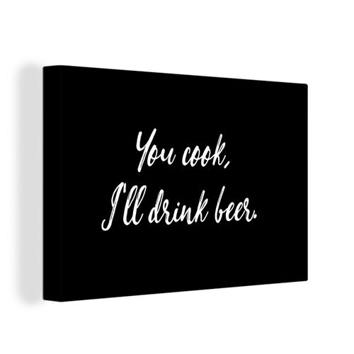 Leinwandbilder Wanddeko 90x60 cm Zitate Bier Trinken