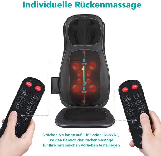 NAIPO Massagesitzauflage Wärmefunktion Rücken Massagegerät