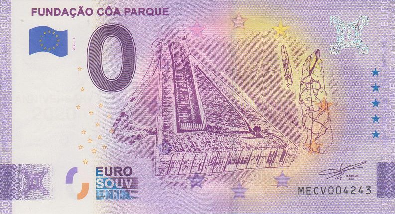 2020-1 Portugal MECV Fundacao Coa Parque Porto Euro Billet Souvenir Euro Schein 