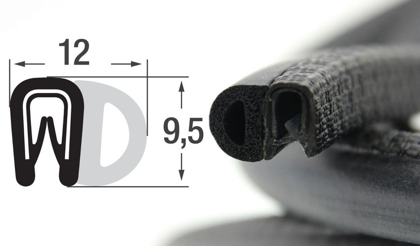 DP1 D-Profil von SMI-Kantenschutzprofi - Dichtung in Schwarz aus