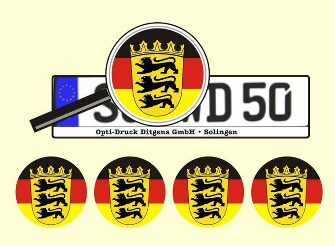 4 x Nummernschild Aufkleber Baden Württemberg Germany AU Ersatz Plakette  Nr. 2627 kaufen bei