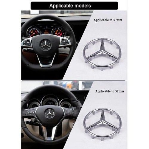 Kaufe 1pc ABS Auto Airbag Abdeckung Emblem Lenkrad Emblem 51mm 57mm Stern  Dreizack 2 Farben fit für Deutschland Autos Mercedes Benz