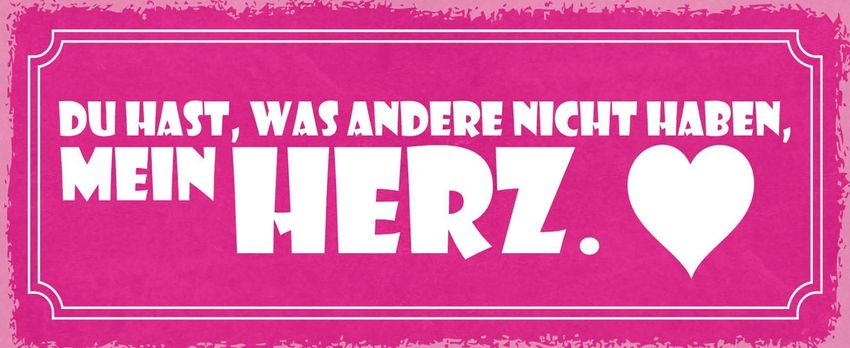 Blechschild Spruch 27x10cm du hast mein Herz Geschenk Metal Deko Schild