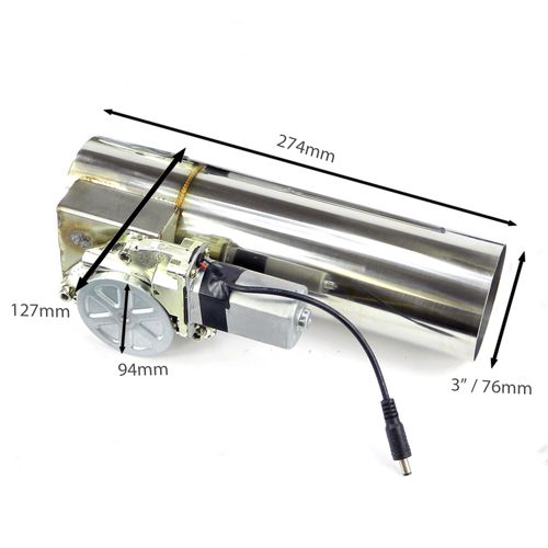 Klappenauspuff-System aus Edelstahl inkl. Fernbedienung - 76mm