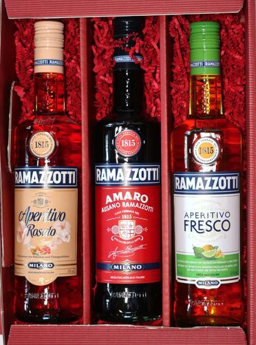 Ramazzotti Amaro 30 % + Aperitivo Rosato 15 % Aperitivo Fresco 15% 0,7 L  Geschenk kaufen bei