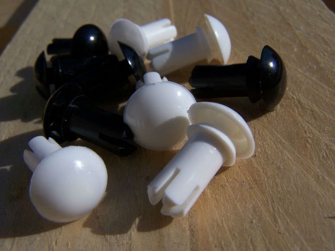 Plaste Spreiznieten schwarz oder weiß Ø 3 4 5 und 6mm verschiedene