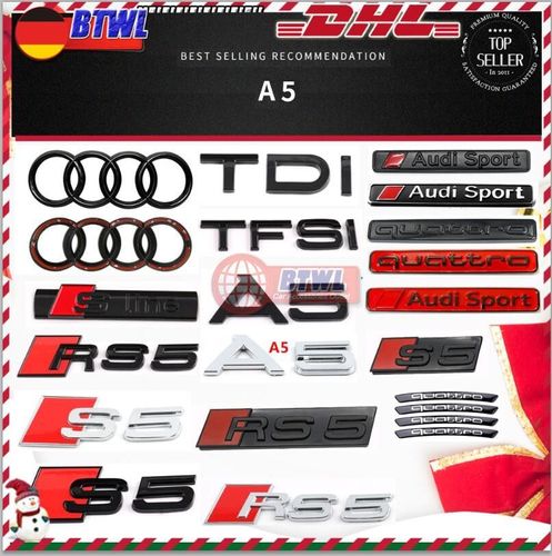 Schriftzug passend Für Audi S5 Emblem Logo S 5 Aufkleber A5 Kühlergrill S5  kaufen bei