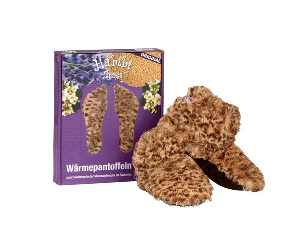 Habibi® Plush Booties Leo Gr. M 37 - 40 Wärmeschuhe für die 