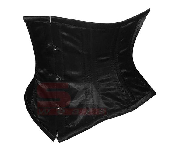 Shaper-Korsett mit Stahlstäbchen und Bügeln aus Satin und Baumwolle C19S  Schwarz kaufen bei  - Farbrichtung Schwarz Material Polyester