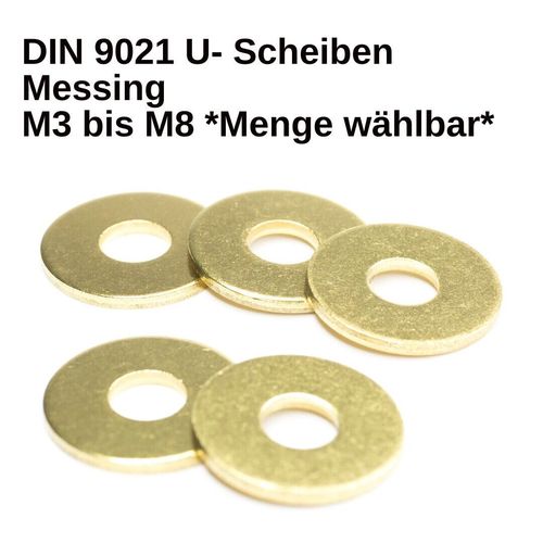 Messing U-Scheibe Unterlegscheibe DIN 9021 Beilagscheiben M3 M4 M5