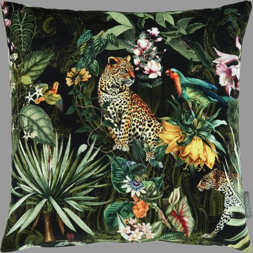 kaufen Grün Samt 50x50 Sandner Dekokissen Leopard Kissenbezug bei Dschungel Kissenhülle