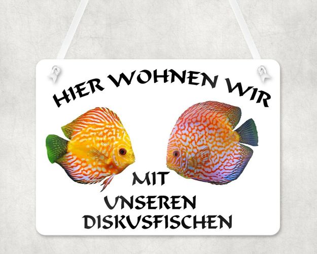 Warnschild Türschild Eingangsschild Wetterfest Diskus Fische Aquarium