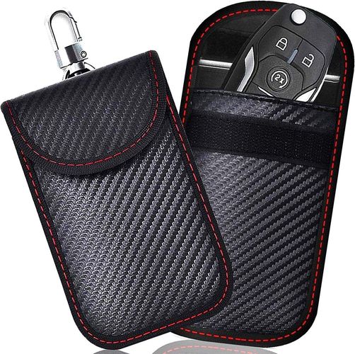Schutz Autoschlüssel, 2 Stück Mini Faraday Taschen Kohlefaser