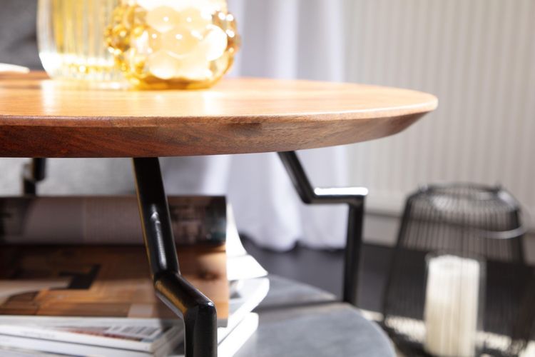 Couchtisch FineBuy Sofatisch Massivholz 60x60x45 cm Wohnzimmertisch Tisch  Rund kaufen bei