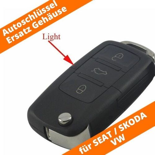 Klapp Schlüssel Gehäuse 3 Tasten für VW AUDI SEAT SKODA VAG Gruppe