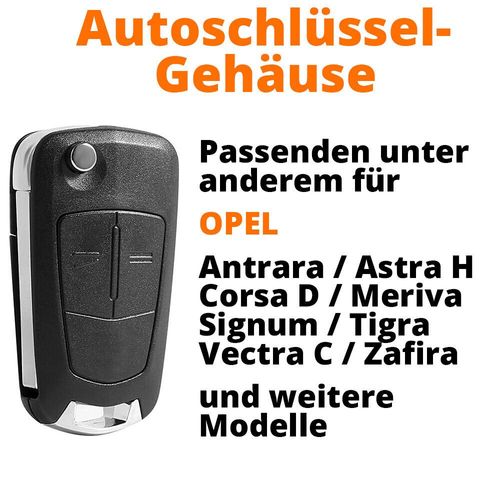 Klapp Schlüssel Ersatz Gehäuse für Opel Corsa D Zafira B Astra H Tigra  Meriva A