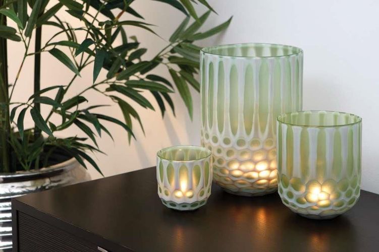 Fink RUBIO Vase, grau 115046 Windlicht, bei kaufen 23x12,5x25cm Glas