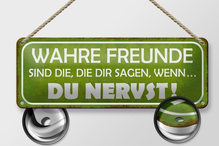 Blechschild Spruch 27x10 cm wahre Freunde sagen du nervst Deko Schild