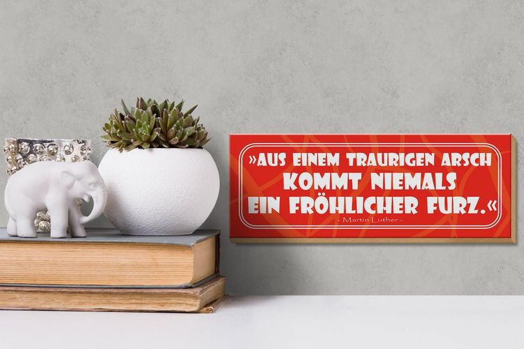 Holzschild Spruch 27x10 cm Aus einem traurigen Arsch Deko Schild wooden