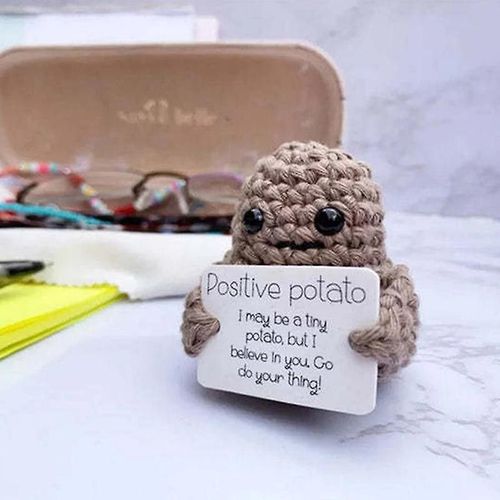 Funny Positive Potato Cute Wool Knitting Doll With Positive Card Potato  Doll kaufen bei