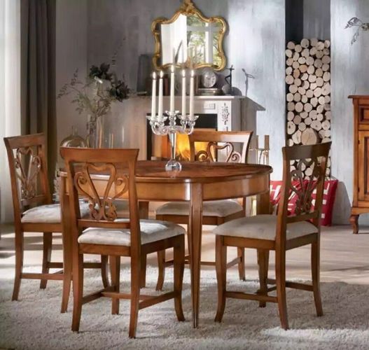 Stühle Gruppe 4x bei Ess Esstisch Tisch 5tlg kaufen Holz Set Set Esszimmer Komplett