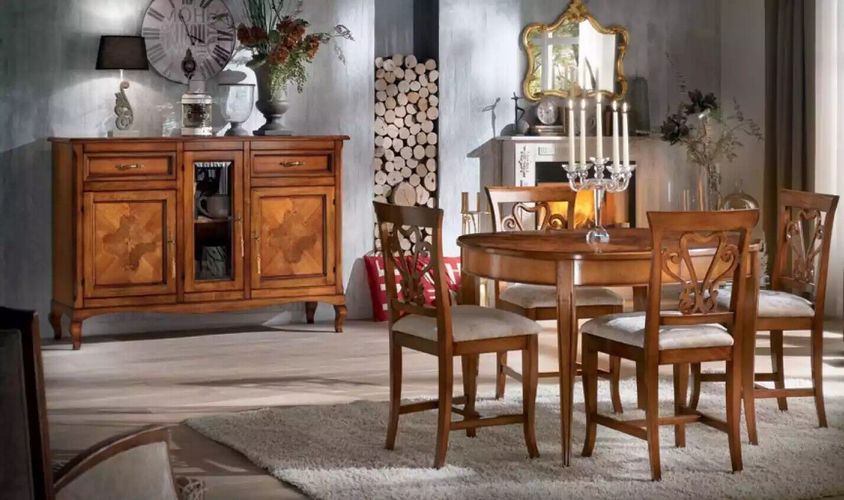 Komplett Set Esstisch 4x Stühle Esszimmer Set Ess Gruppe Holz Tisch 5tlg  kaufen bei