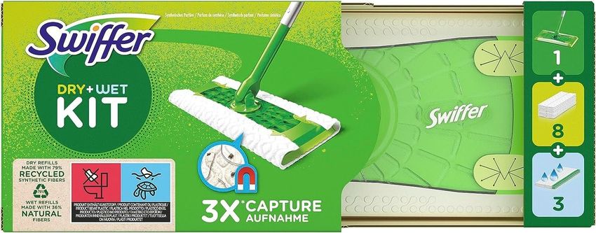 SWIFFER Bodenwischer Starterset mit 1 Bodenwischer + 8 Trockenen