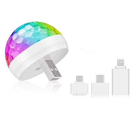 Mini Discokugel Licht USB, Discokugel LED Party Lampe Stimme