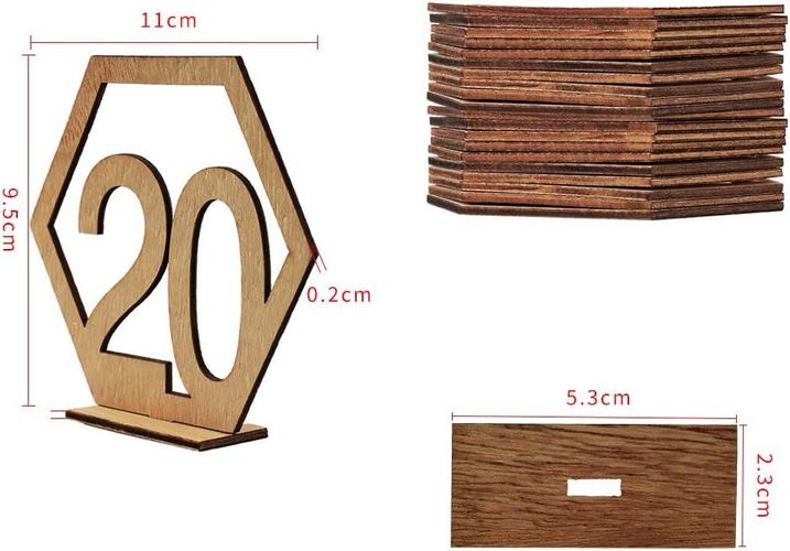 Holz Tischnummer Zeichenständer 1-20 DIY Hochzeit Tischnummern mit
