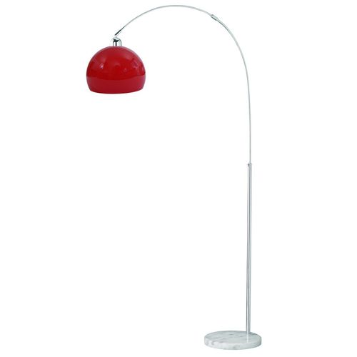 Lampenschirm HWC-M34 für Bogen- und Pendelleuchte, Ersatzschirm, Ø 40cm,  Kunststoff ~ rot von Heute-Wohnen
