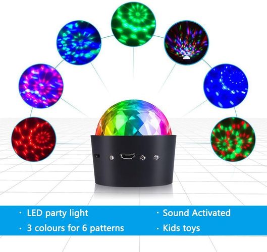Mini Discokugel, DJ USB Stimme Steuerung Disco Party Lichter