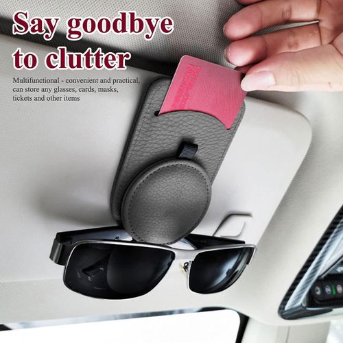 Sonnenbrillenhalter für Auto-Visier, Leder-Auto-Sonnenbrillenhalter-Clip,  Magnet kaufen bei