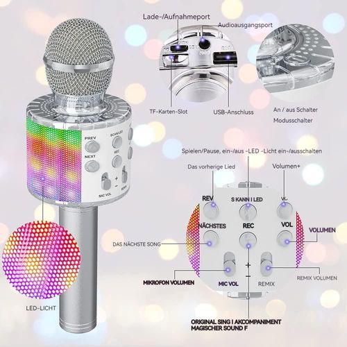 Ankuka Kids Karaoke Microphone 2 Pack, Wireless Bluetooth Karaoke