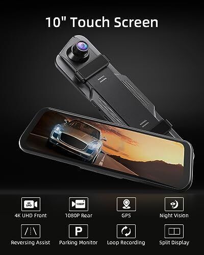 WeBeqer 4K Spiegel Dashcam mit 1080P Rückfahrkamera,Dashcam Auto