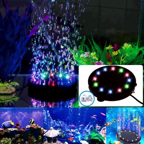 12LED Aquarium Bubble Light, Buntes Aquarium Luft Stein Lichtpumpe