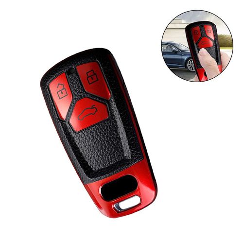 1 Stück Autoschlüsselhülle Schutzhülle für Audi Schlüsseletui Carbon Rot  kaufen bei