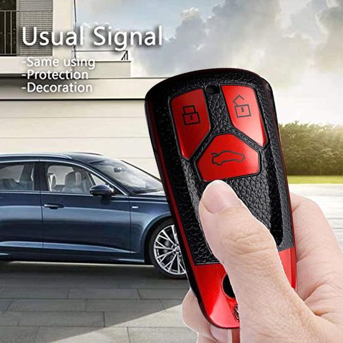 1 Stück Autoschlüsselhülle Schutzhülle für Audi Schlüsseletui Carbon Rot  kaufen bei
