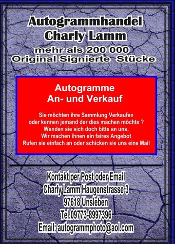 Zum Shop: Charly Lamm Autogrammhandel