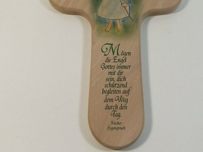 Irisches Segenswort  20 cm Kreuz Wandkreuz Holzkreuz Mögen die Engel Gottes... 