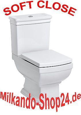 Nostalgie Retro Wc Toilette Stand komplett Set und Spülkasten KERAMIK Inkl.Sitz  