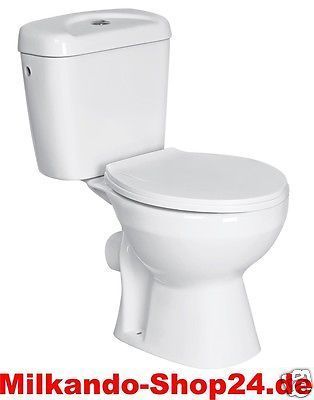 VBChome® Keramik Stand WC Spülkasten Abgang waagerecht Sitz SoftClose President 