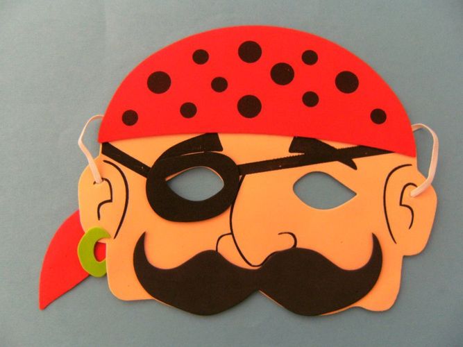 1 Maske f Kindergeburtstag Karneval Fasching Pirat Piraten Masken Moosgummi neu 