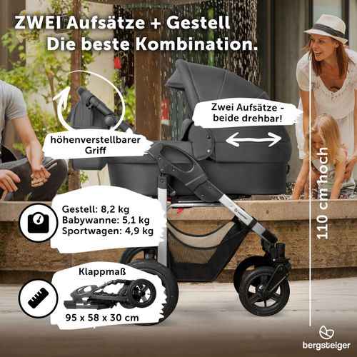 Bergsteiger Capri Kombikinderwagen 2-in-1 Set, ohne Babyschale kaufen bei  Hood.de