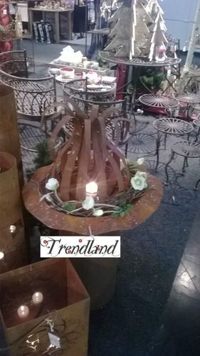 Edelrost Optik Windlicht Dekoration Metall  Garten Kerze Teelicht 28112 Tisch