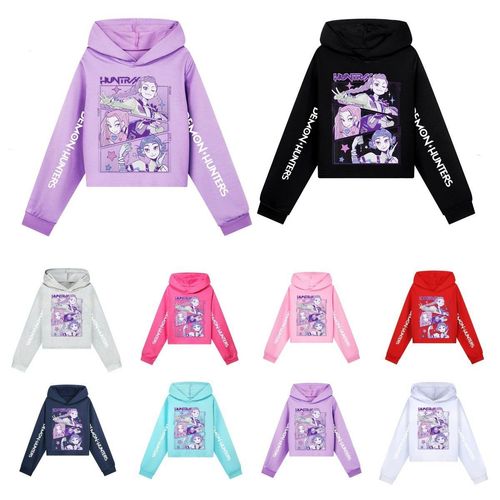 Survêtement 2 Pièces Fille Style Y2K Kpop - Sweat à Capuche Et Pantalon Jogging Imprimé D-Demon H-Hunters, Décontracté Et Tendance